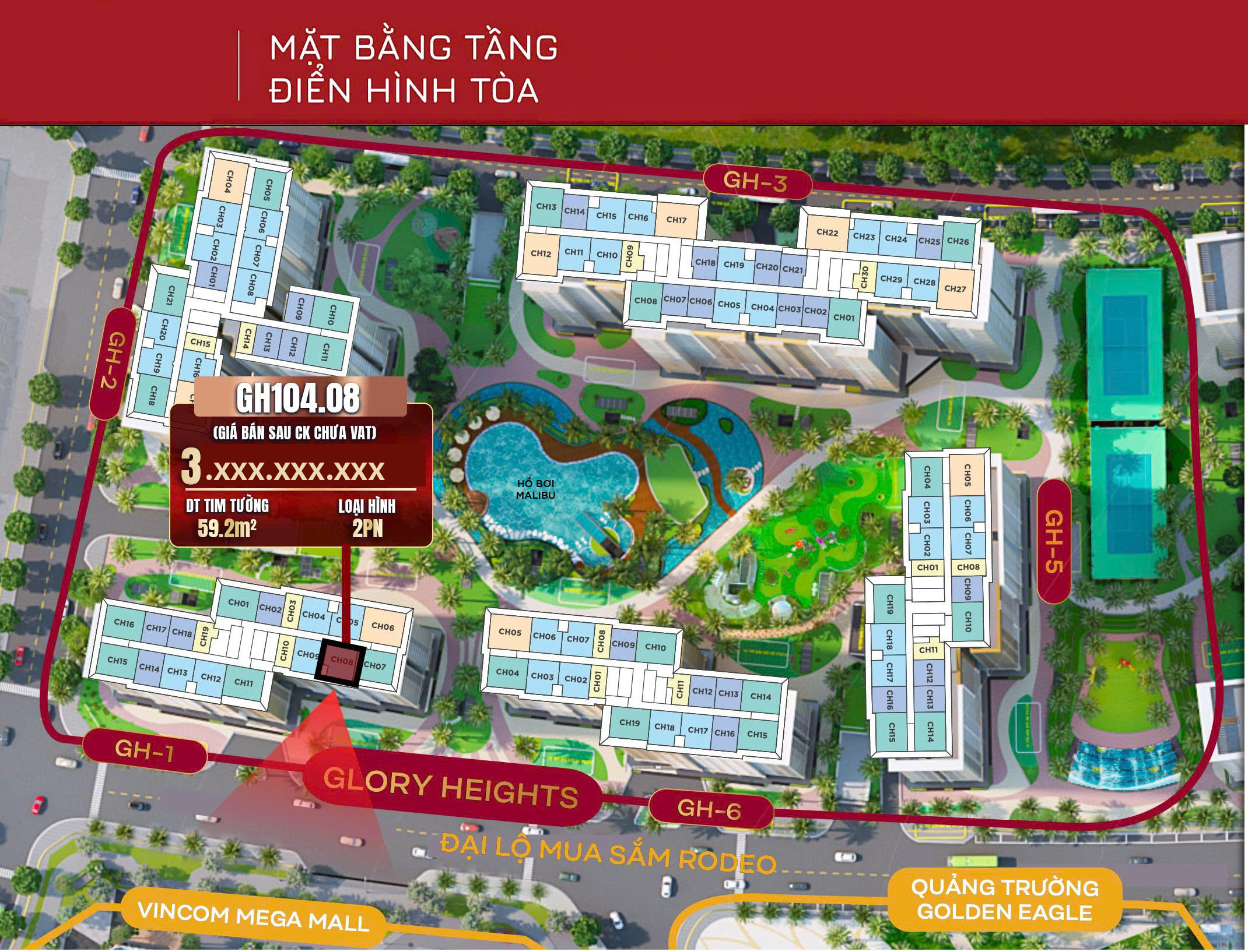 Căn hộ tòa GH1 phân khu Glory Heights từ chủ đầu tư_GH104.08