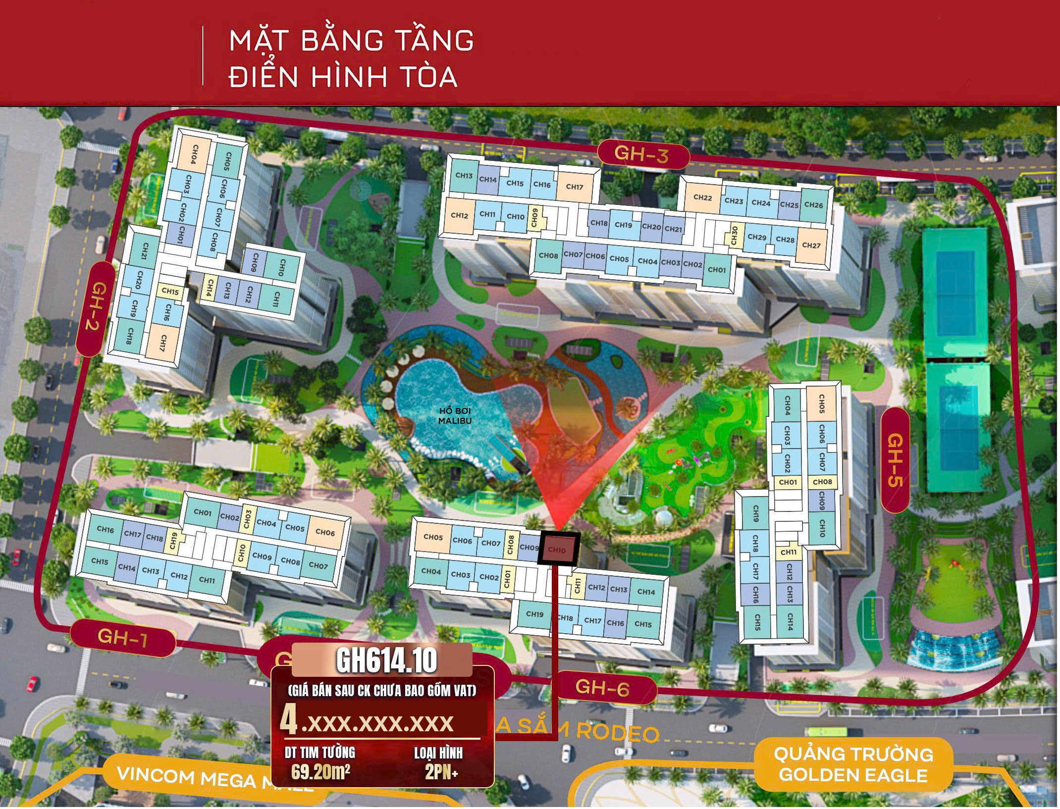 Căn hộ tòa GH6 phân khu Glory Heights từ chủ đầu tư_GH614.10