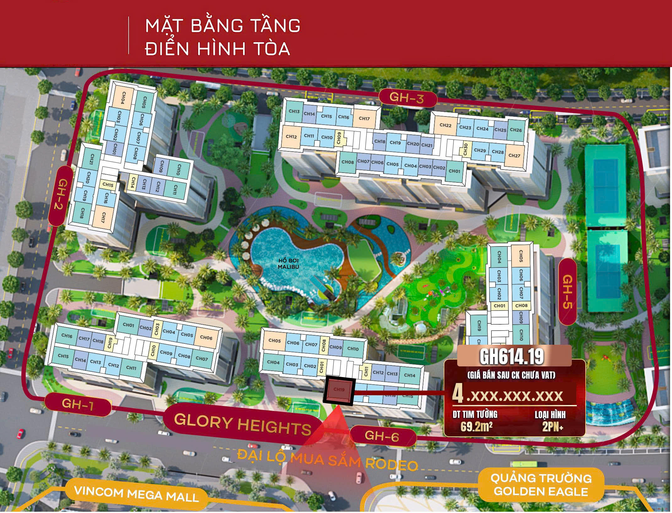Căn hộ tòa GH6 phân khu Glory Heights từ chủ đầu tư_GH614.19