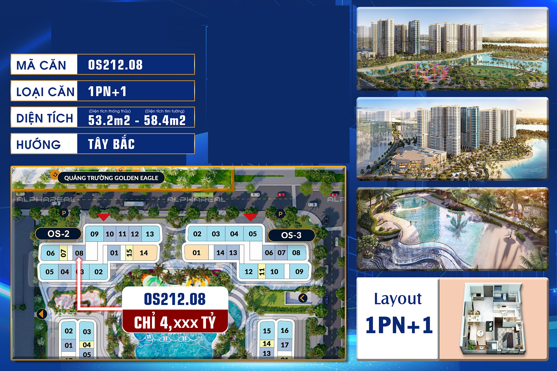 Căn hộ tòa OS-2 phân khu The Opus One từ chủ đầu tư_OS2.12.08